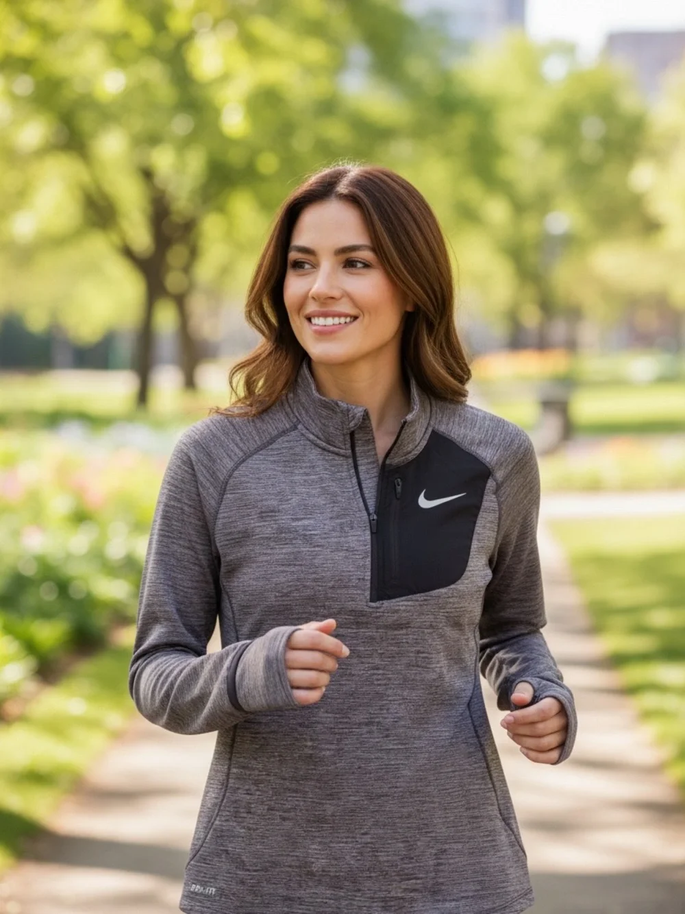 Nike purple  Quarter-Zip Pullover with  Chest Pocket & thumb holes